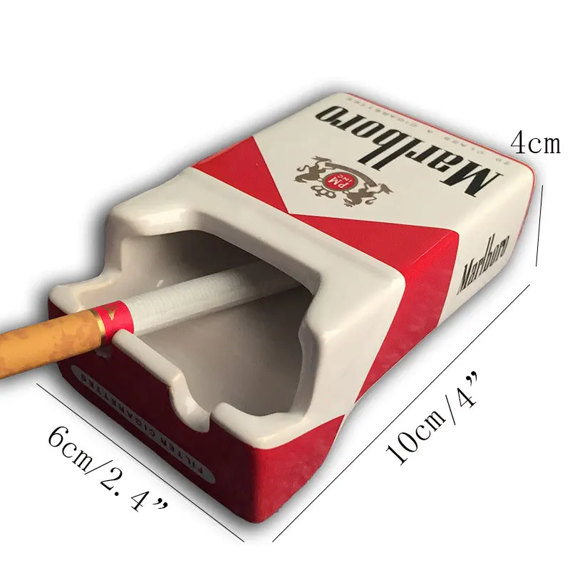 

Creative Ceramic Tobacco Cigarette Pack Shape Ashtray Advertising Marbolo Porcelain Camel Smoke Tray Ashtray Novelty ashtray