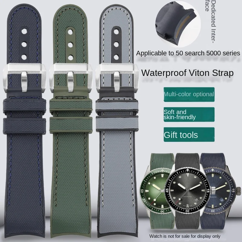 Для Blancpain 23 мм Arc Viton ремень пятьдесят Fathoms мужской ремешок 5000 FKM сменные ремешки