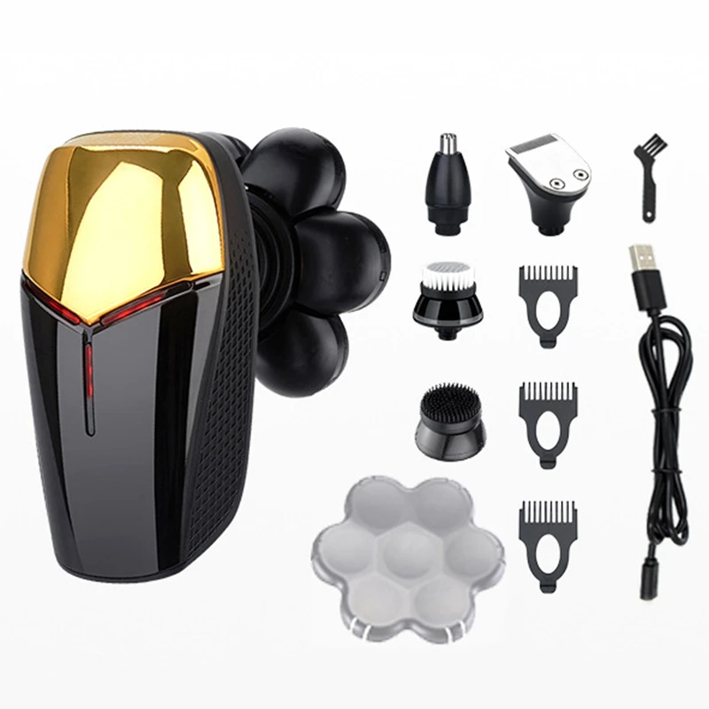 

Men's Shave Standalone 7 Blades Floating Head Waterproof Electric Shaver Men's Multifunctional USB Rechargeable Trimmer