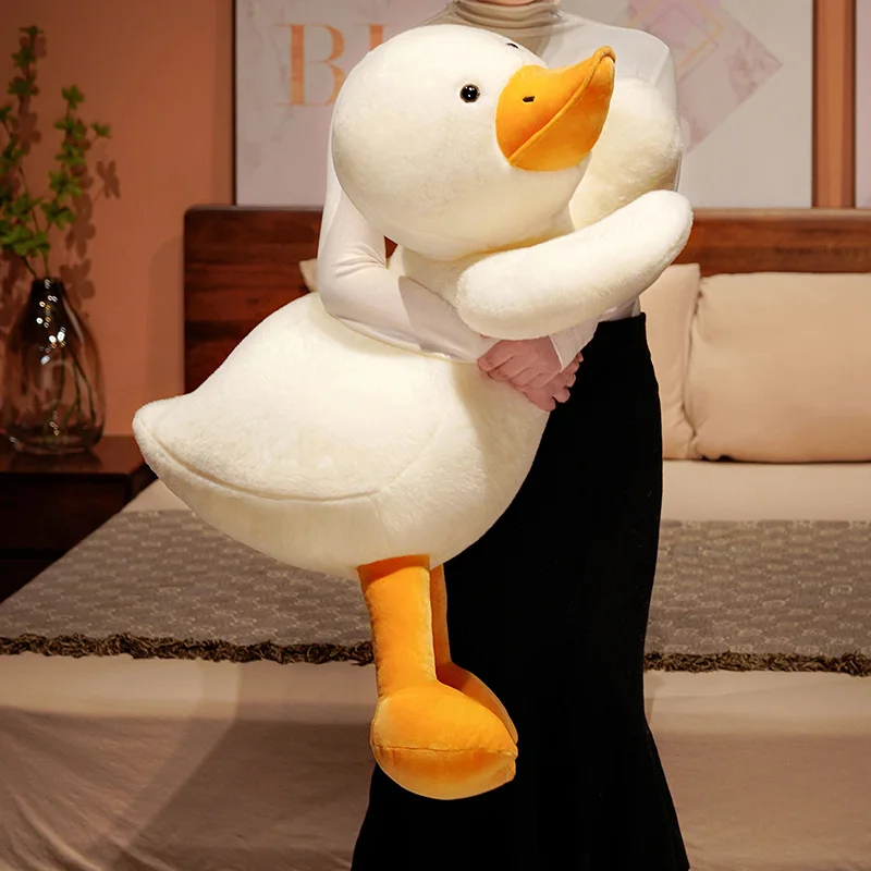 

60-100cm New Giant White Duck Plush Toys Cute Large Soft Sleeping Pillow Kawaii Big Goose Cushion Stuffed Animal Doll Home Decor