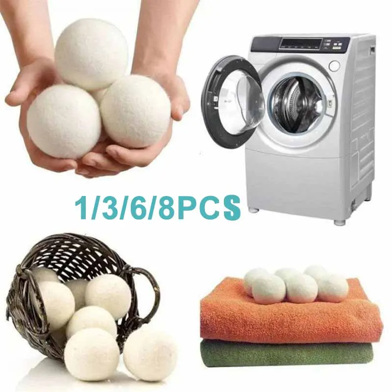 

6Pcs Reusable Wool Dryer Balls Softener Laundry Home Washing 4/5/6cm Fleece Dry Ball Useful Washing Machine Laundry Accessories