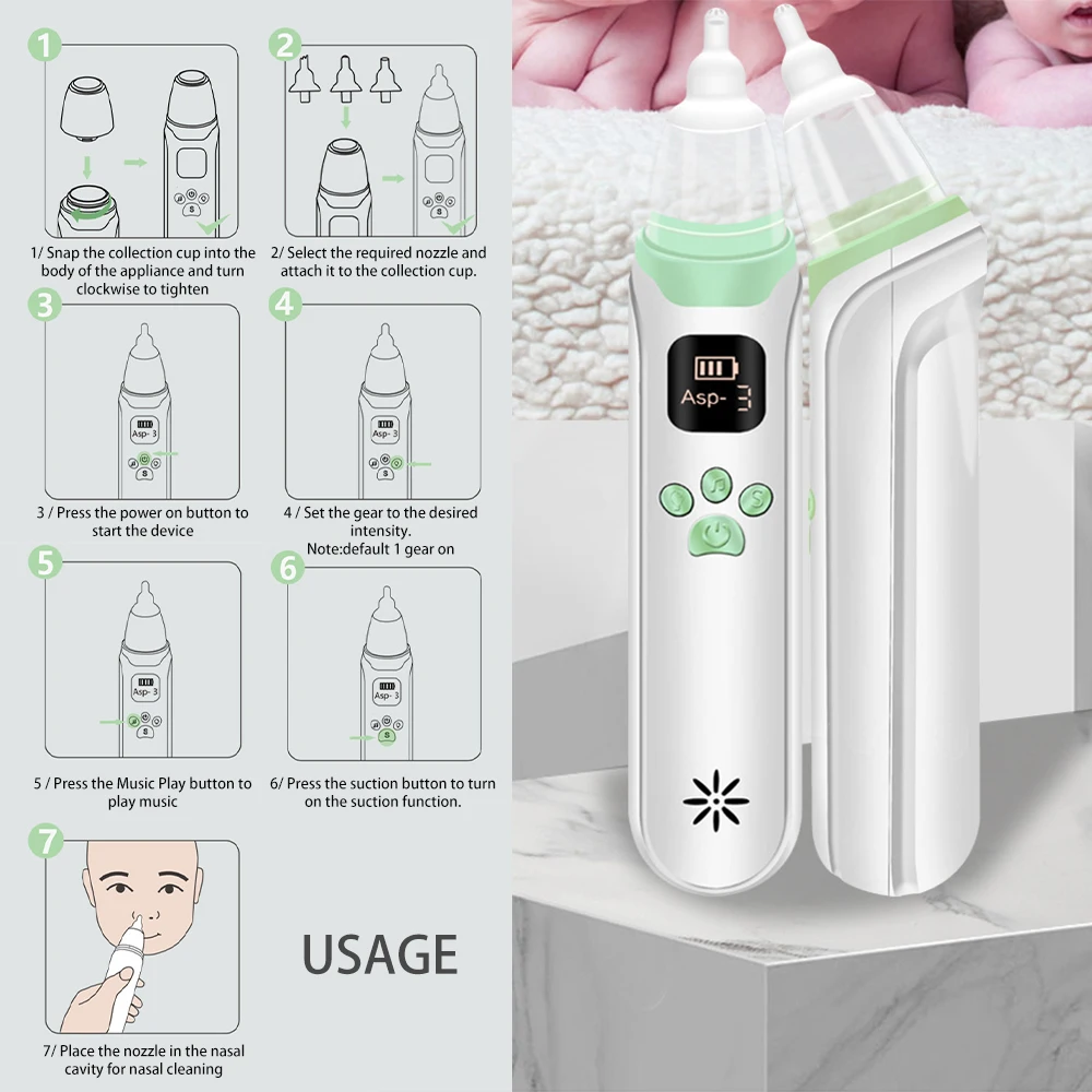 Baby Nasal Aspirator Nose Cleaner Silicone Adjustable Suction Child  Health Safety Convenient Low Noise Baby Care Products New