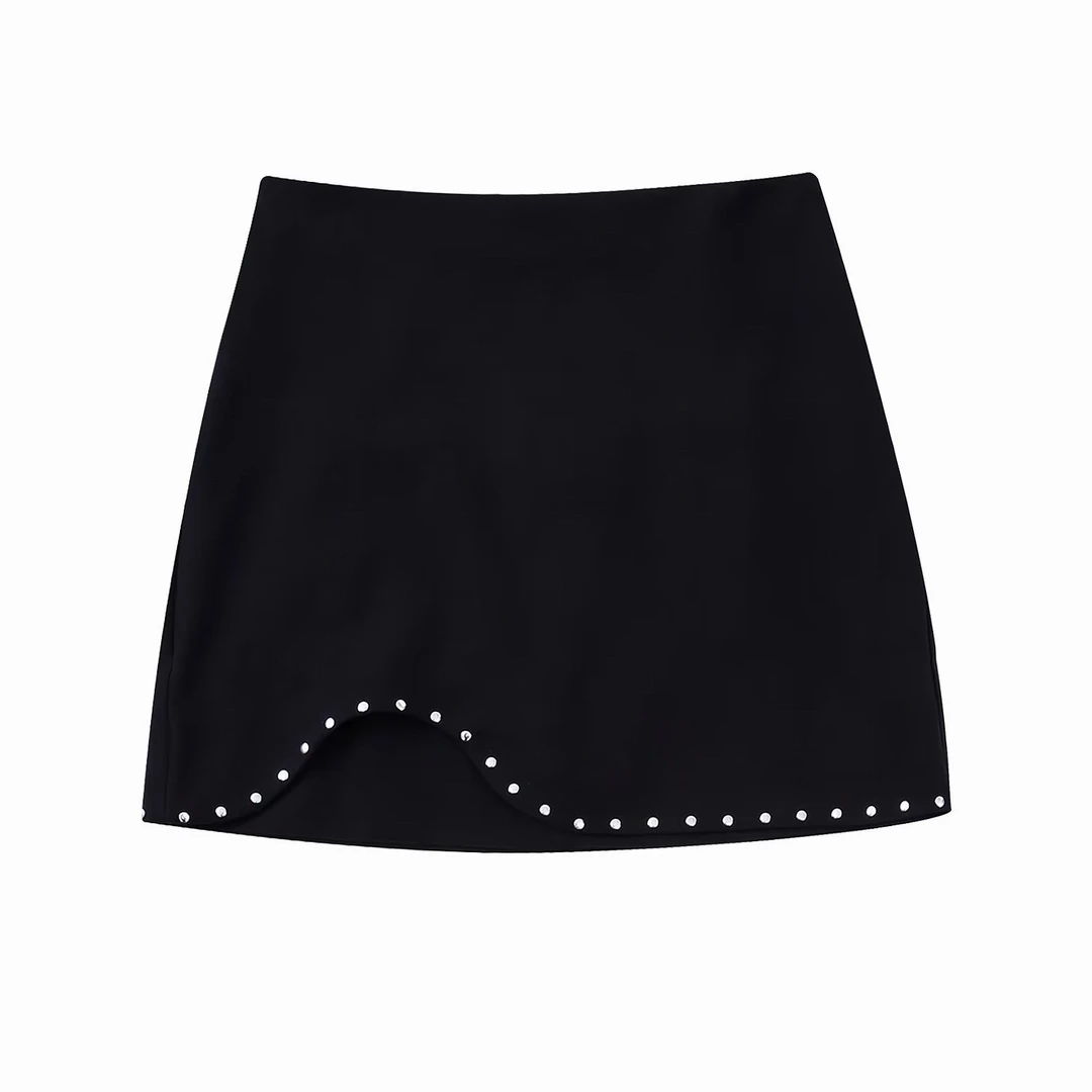 

Mini Skirt Women 2022 New Fashion Asymmetric Hem Above Knee Modern Girl Casual Bottom Wears