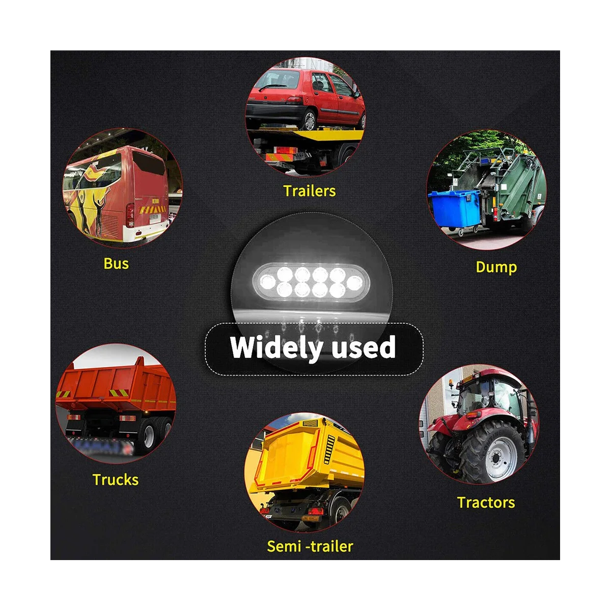 

6 Inch LED Set Edge Light Tail Light Turn Signal Brake Light As Shown