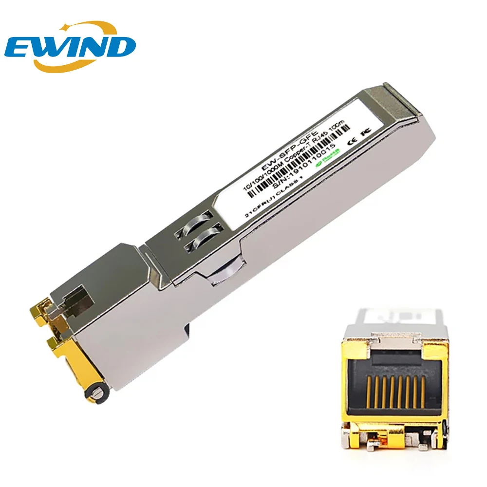 EWIND Gigabit RJ45 SFP Module 1000Mbps SFP Copper RJ45 SFP Transceiver Module Compatible for CISCO 1.25 Gigabit Ethernet Switch