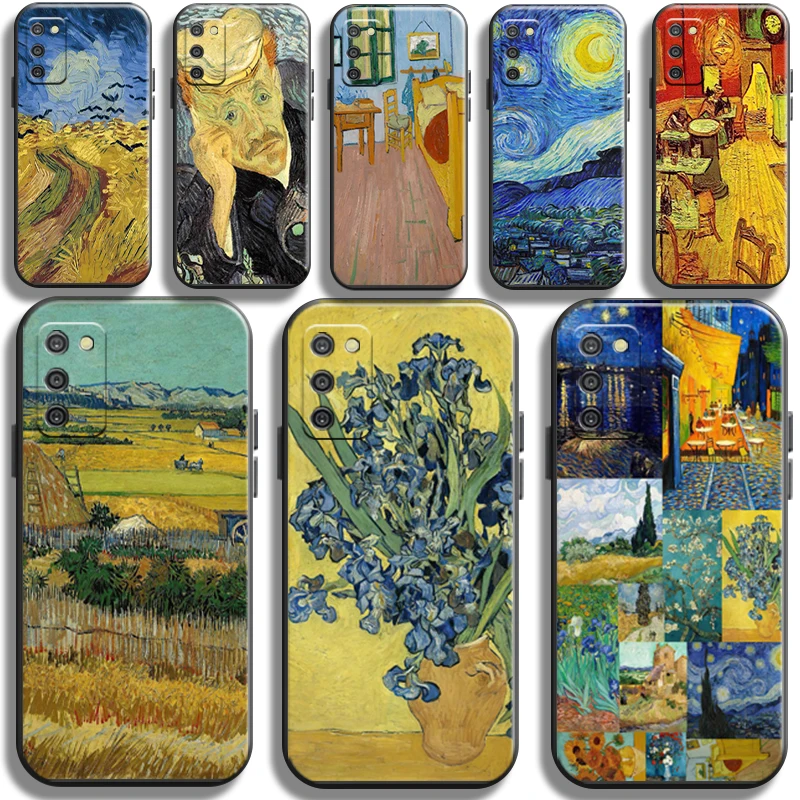 

Van Gogh Oil Painting Starry Sky For Samsung Galaxy A02 A02S Phone Case Cases Black TPU Coque Back Soft Liquid Silicon Carcasa