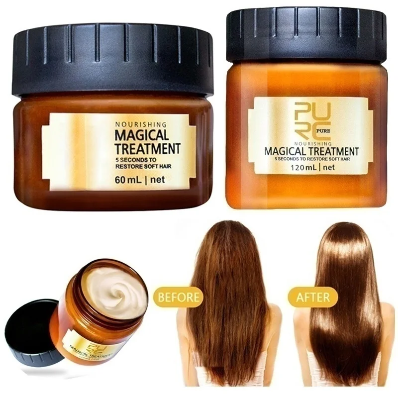 60/120ml PURC Hair Mask Magical Treatment Mask 5 Seconds Repairs Damage Restore Soft Hair Pure Keratin Hair & Scalp Treatment