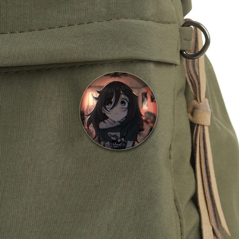 Фото Tomoko Kuroki аниме булавки милый мультяшный значок 32/44/58 мм круглые жестяные броши нагрудник для рюкзака одежда подарочный аксессуар №4
