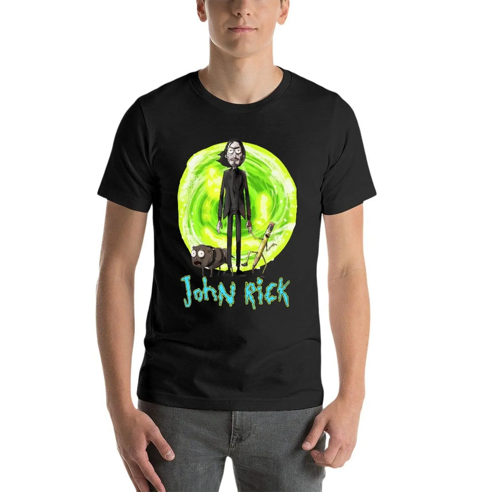 

John Rick Dmn Oversize T Shirt Summer Men Clothes Short Sleeve Streetwear Plus Size Tops Tee