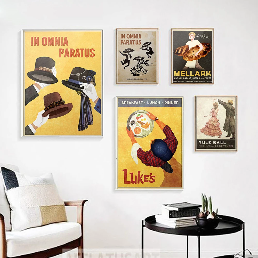 

Абстрактная Ретро Рождественская мяч плакат в Omnia Paratus шапка стимпанк Картина на холсте настенные картины люк обеденная печать декор комнат...