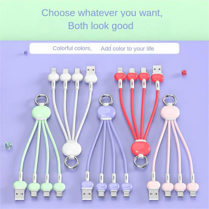 

Three USB Charger Cobblestone Keychain Charger Support Fast Charging Transmission For Iphone 14-11 Huawei Samsung Oppo Xiaomi
