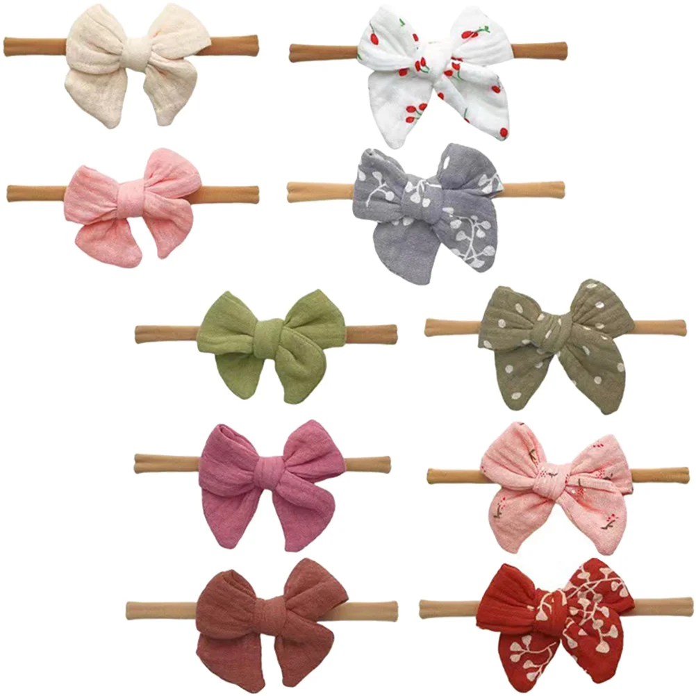 10 Pcs Hair Band Baby Girl Headband Bowknot Hairband Ties Babies Newborn Headpiece Infant Toddler