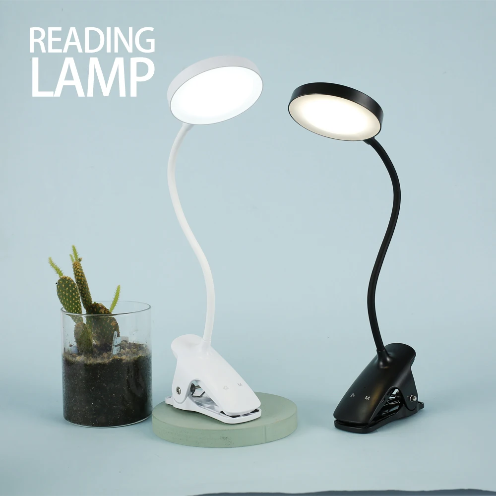 

NewReading Light Clip on LED Book Light 1800mAh Rechargeable Desk Lamp Eye Care Reading Lamp w/ 5 Brightness Levels and 5 Color