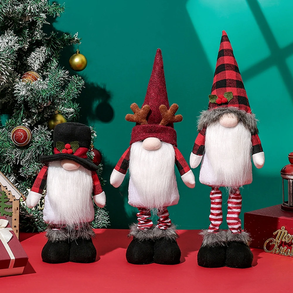 

Рождественское выдвижное Новогоднее украшение «Гном», длинные ноги, стоячие, Безликие, искусственный лес, украшения для мужчин, подарок для...