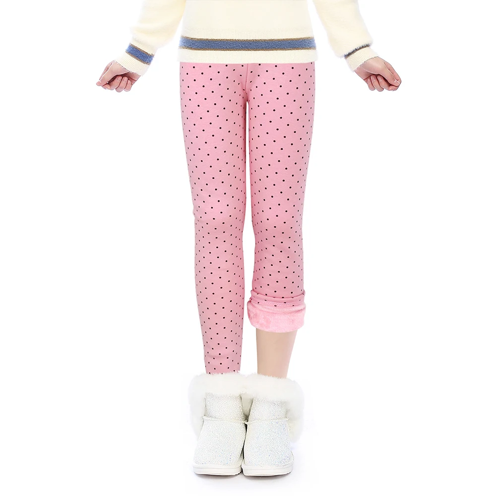 ZukoCer Girl Leggings Stretch Elastic Waist Baby Girl Skinny Pant Kids Cotton New Winter Girls Plus Velvet Thickening 3-12 Years