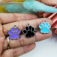 20pcs enamel bear paw metal charms for jewelry making earrings pendant diy craft accessories white k tone
