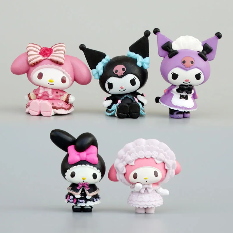 

3,5-4,5 см кавайная мини фигурка Kuromi Sanrio мультфильм My Melody ПВХ куклы модель Украшение торта