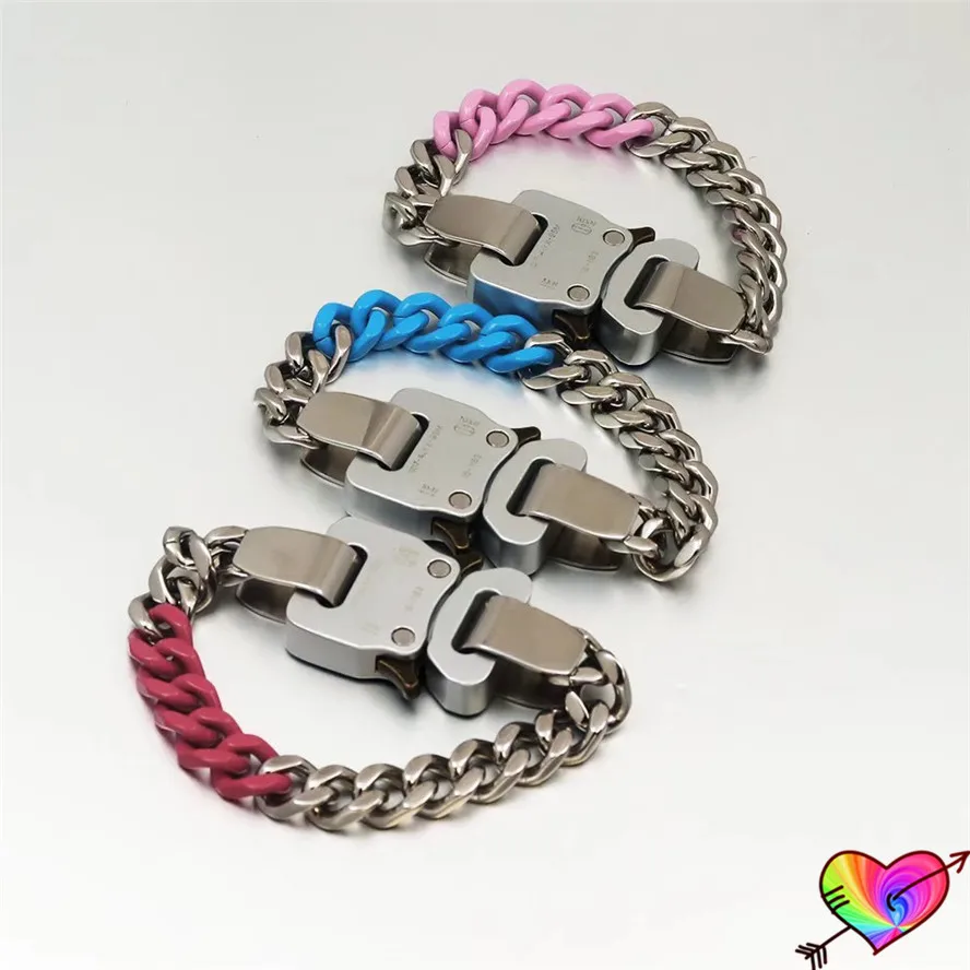 

2022 Patchwork 1017 ALYX 9SM Colored Links Bracelets Men Women 1:1 Alyx Bracelet Classic Logo Metal Buckle Chain