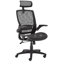 office chair contoured mesh seat high back armchair swivel with flip up arms and headrest adjustable height ergonomic design