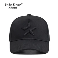 branded cap mens spring five pointed star tall crown black baseball cap hard top wide brim mens peaked cap