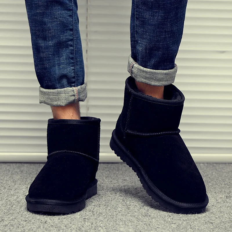 

Зимняя водонепроницаемая обувь для женщин и мужчин, Роскошные теплые меховые ботильоны, ботинки, удобные ботинки на плоской платформе, рождественские подарки