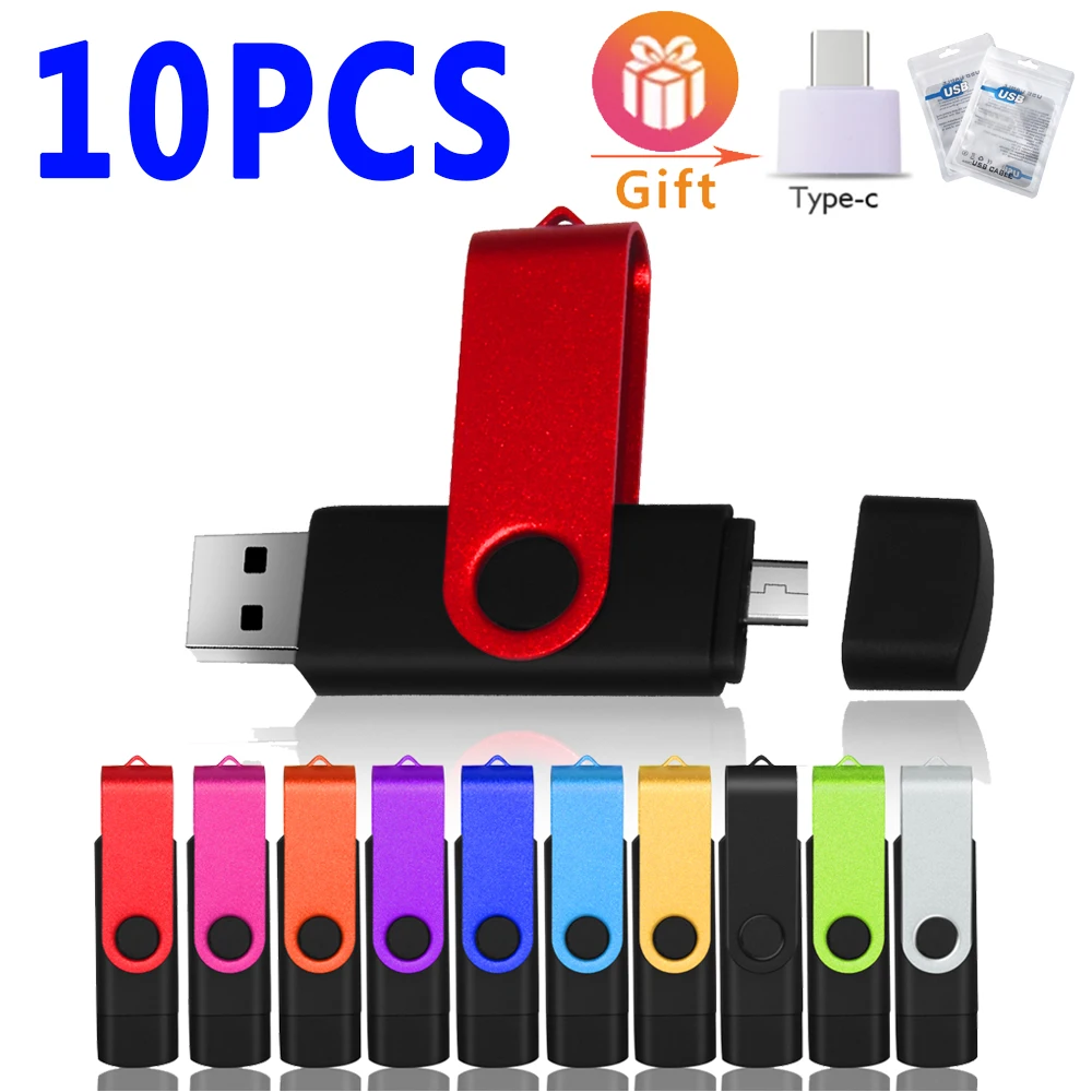 

10PCS High Speed USB Flash Drive 128GB OTG Pen Drive 64gb Usb Stick 32gb 16gb 8gb 4gb Pendrive Flash Disk for Android Micro/PC