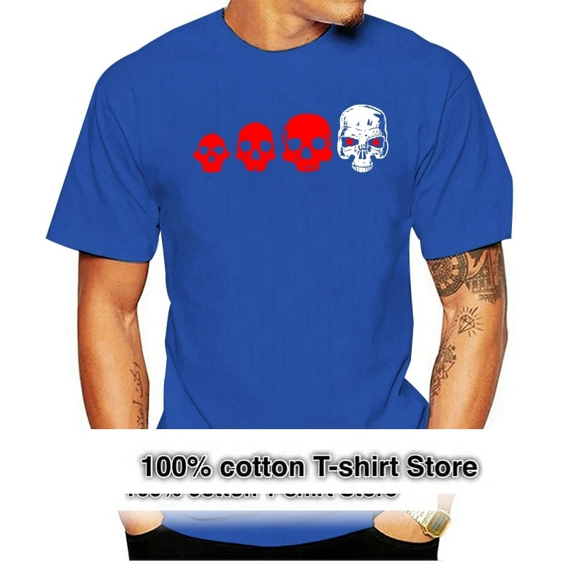 Men T Shirt Cyborg Skull Robot Skynet Red Skull S Tee Funny t shirt Novelty Tshirt Women