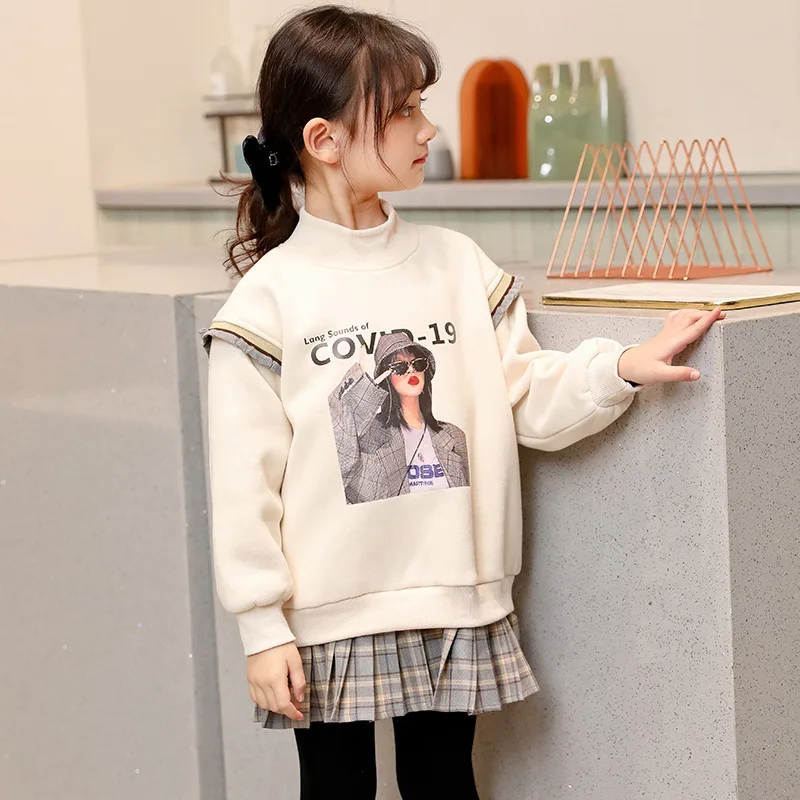 

Плюшевое платье для девочек на осень и зиму, модная красивая детская одежда Jk, детский утепленный пуловер, многофункциональные платья