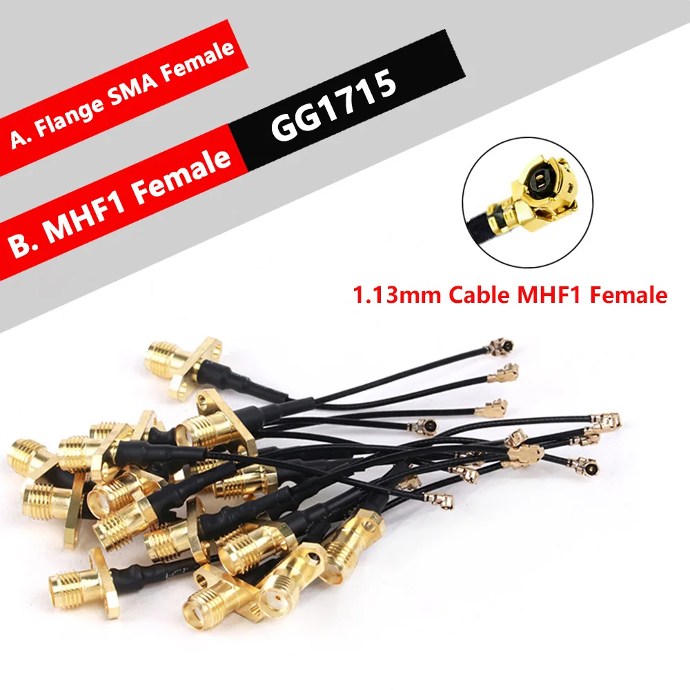 

2 шт., фланец с 2 отверстиями SMA, гнездо для u.FL MHF1, гнездо RF1,13 мм, 0,81 мм, кабельный косичка, удлинитель антенны WIFI, перемычка для коаксиального кабеля RF