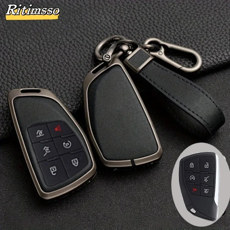 

3/4/5/6 кнопки сплав + ТПУ чехол для ключа для Chevrolet Silverado 1500 пригородный Тахо для GMC Sierra Yukon 2023 2024