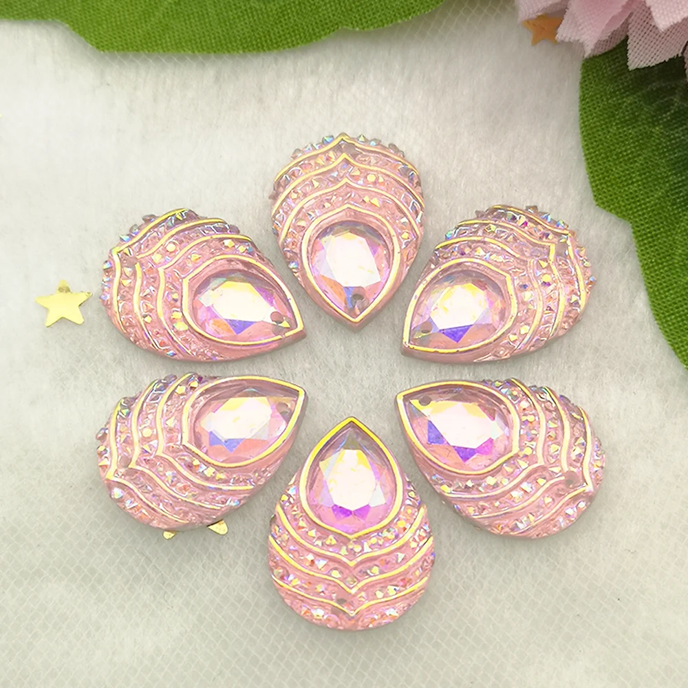 40 шт. кристаллы для украшения свадебного платья 13 х18 мм