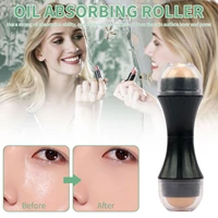 double bead volcanic stone facial t zone cute design travel natural matte portable face roller oil absorbing ball makeup tools