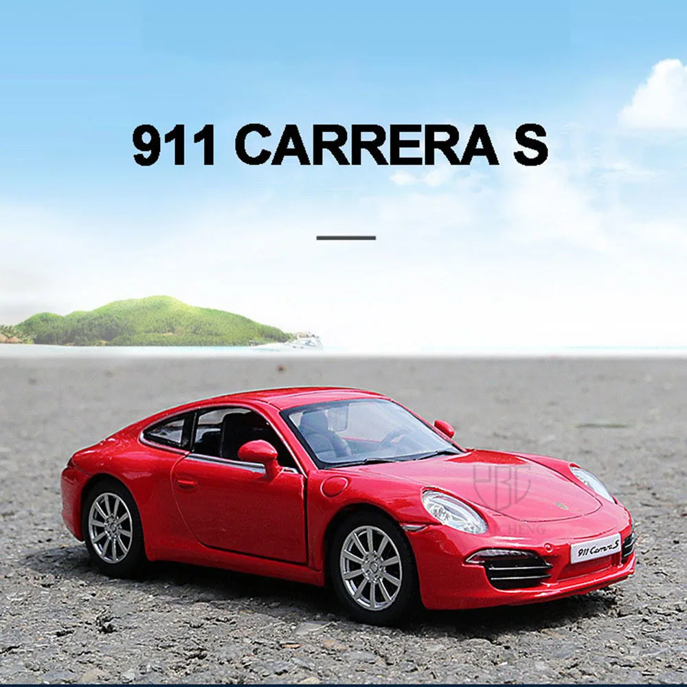 

1/32 Alloy Diecast Porsche 911 Carrera S Toy Car Model Metal Sports Vehicle Pull Back Fine Workmanship Collectable Children Toys