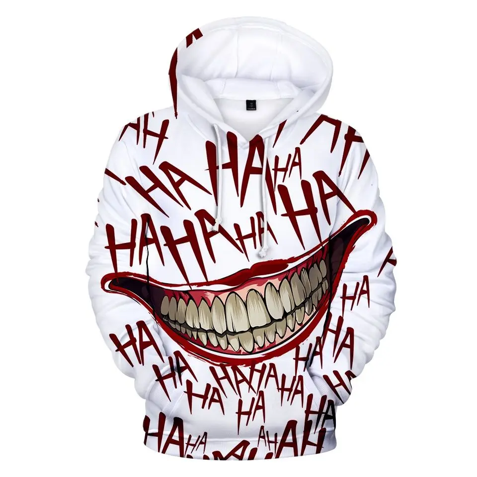 Haha joker 3D Print Sweatshirt Hoodies Men/Women Hip Hop Funny Autumn Streetwear 3D joker Hoodies Sweatshirt For Couples Clothes
