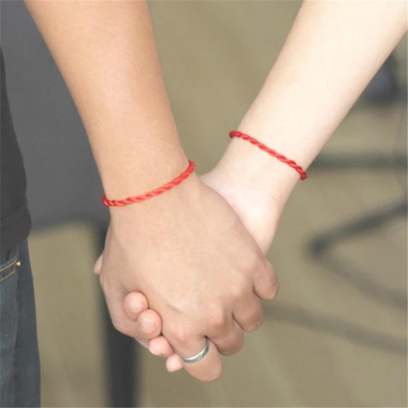 

1PC Unisex Couple Black Red Woven Thread Rope Lucky Bracelet Charms Bracelets Jewelry For Lovers' Best Gift Friendship Bangles