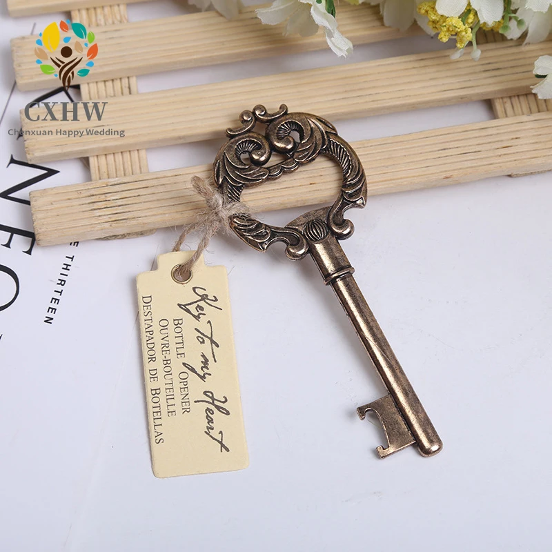 

10 Units Key Shape Bottle Opener Gifts Wedding Souvenirs for Guests Retro Owl Shape Alloy Openers Company Party Favors Bar Decor