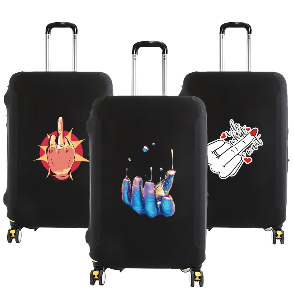 Защитный чехол для багажа 18-32 дюйма, модный чемодан на колесиках с рисунком, эластичные пылесборники, аксессуары для путешествий