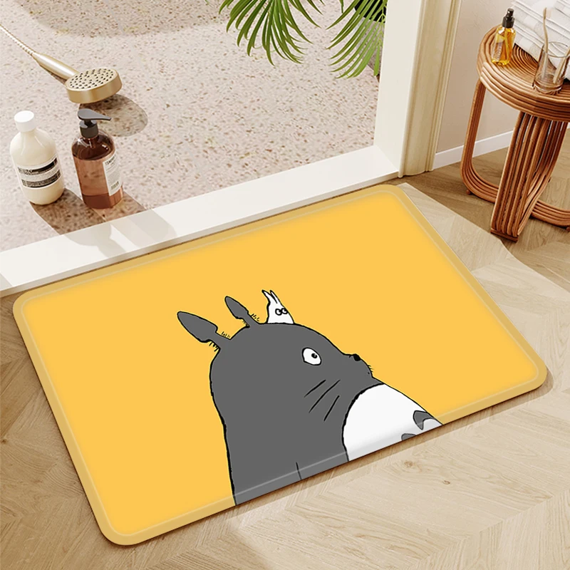 

Carpets Totoro Bathroom Mat Washable Non-slip Kitchen Rug Rugs Doormat Entrance Door Living Room Mats Home Custom Carpet Bath