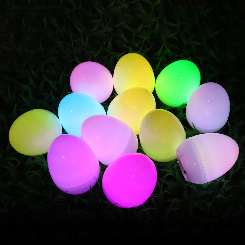 

12Pcs Easter LED Luminous Egg Battery Operated Lamp Easter Simulation Decoration For Home Living Room Garden Decoration Maison