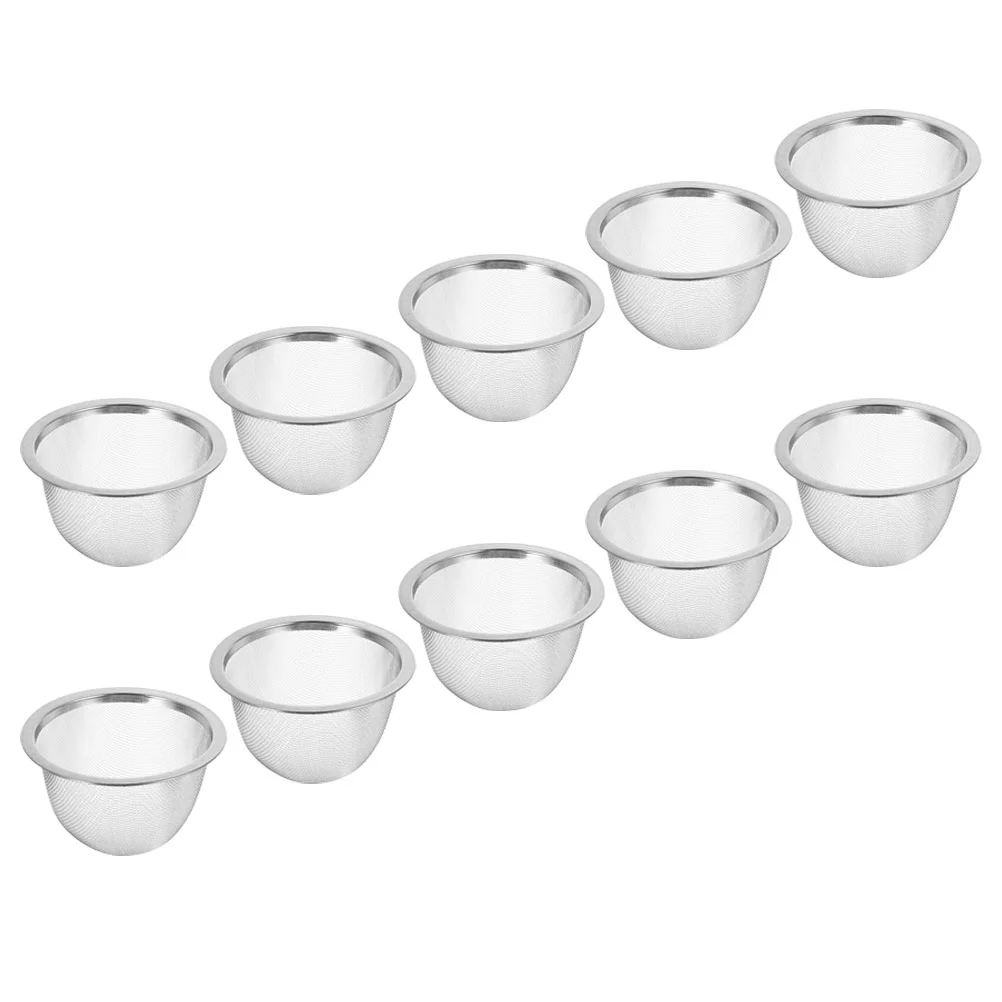 

10 Pcs Tea Filter Cup Leaves Strainer Strainers Metal Teapot Infuser Insert Stainless Steel Coffee Mesh