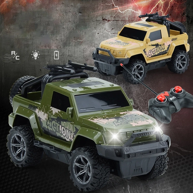 

Exquisite Off-road Pickup Simulation Charging Remote Control Fighter Vehicle with Lights for Boy Dropshipping