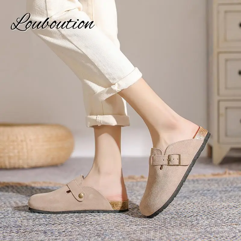 

Сандалии женские замшевые без шнуровки, босоножки с пробковой стелькой, тапочки с поддержкой свода стопы, уличная пляжная обувь, лето