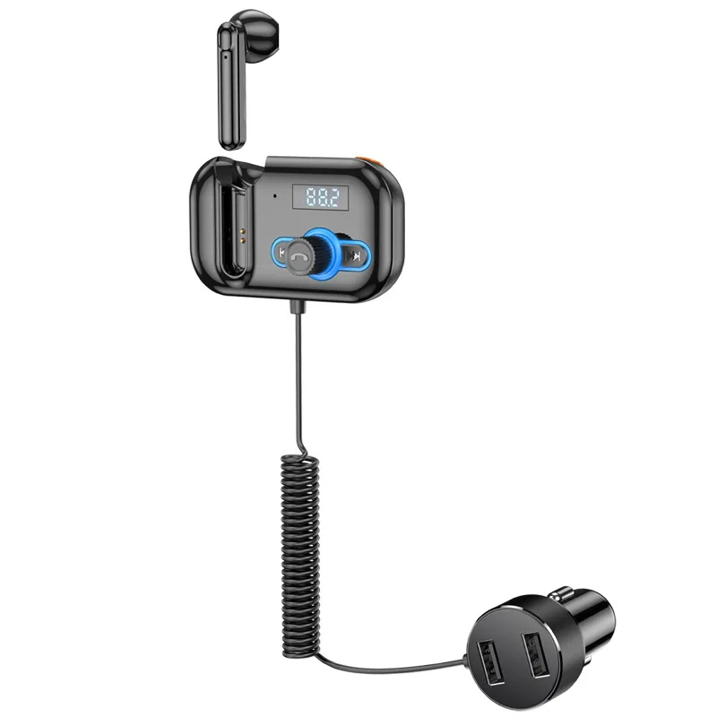 

KORSEED Bluetooth headset FM modulator transmitter Bluetooth 5.0 FM radio PD18W car charger Hands-free car kit wireless auxiliar