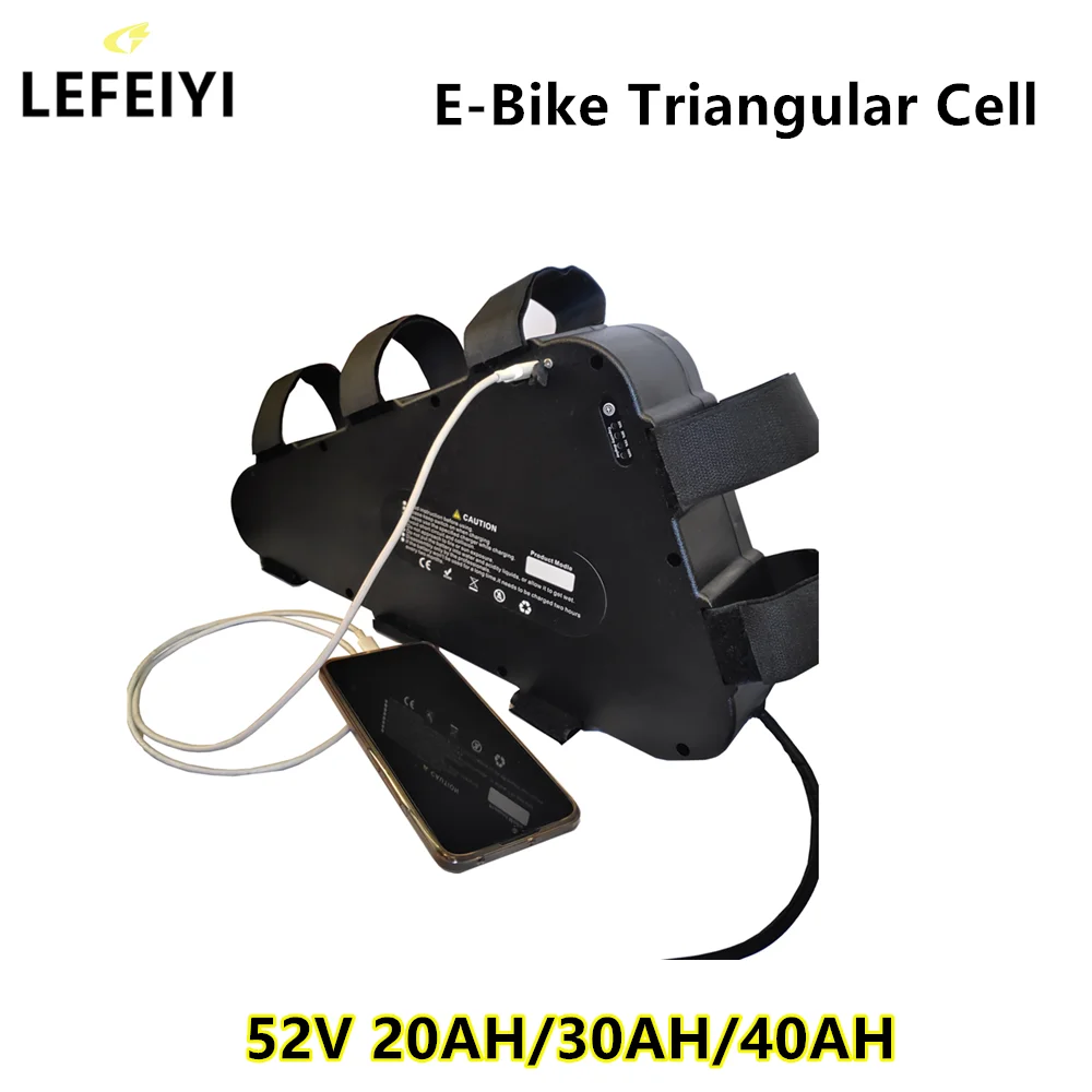 

52V 18650 E-bike Triangle Battery 20AH 30AH 40AH Huge Capacity 2000W For Bafang Electric Bicycle