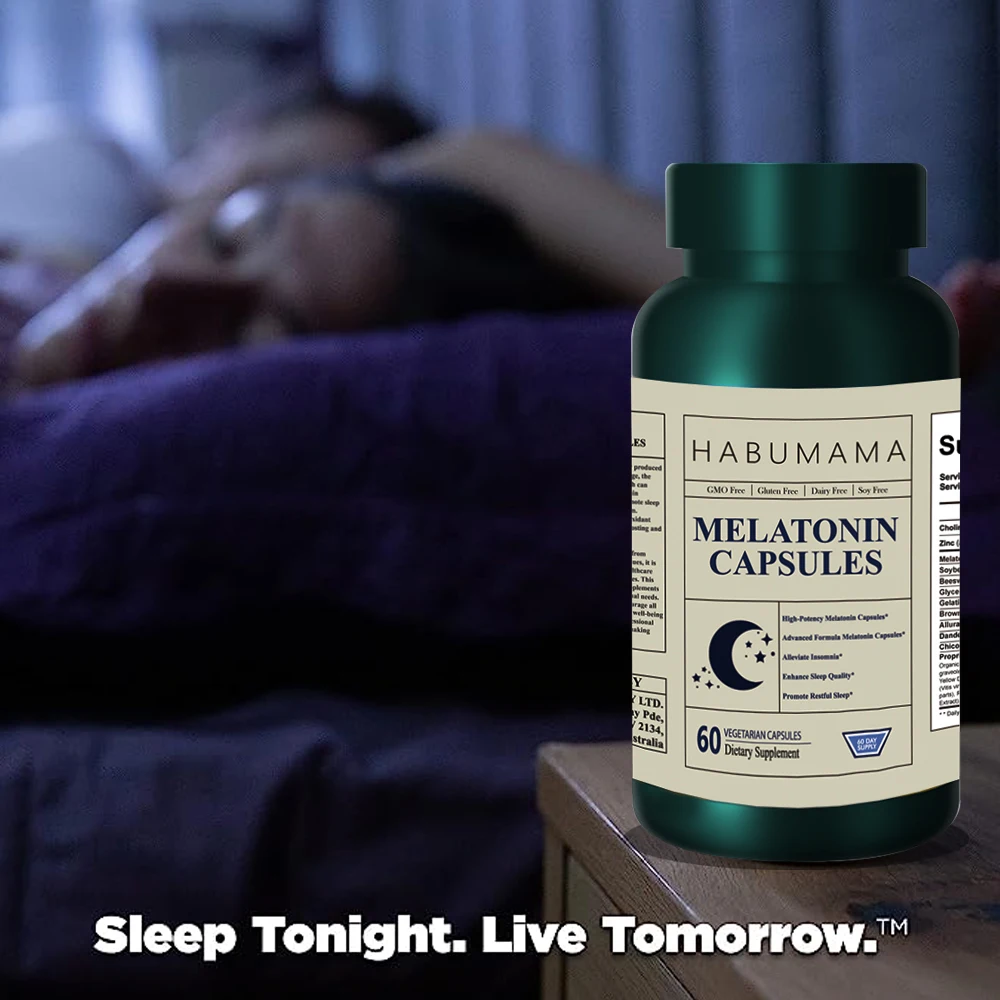 

Melatonin Sleeping Pills Anxiety Stress Relief Help Deep Sleep Relieve Insomnia Sleeping Tablets Capsules Melatonin for Adults