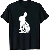floral rabbit tops funny spring easter women cute t shirt bunny graphic clothes rabbit casual tee shirt