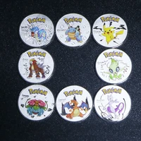 pokemon anime figures cosplay gold coin game commemorative coin pikachu new gold coin game collection pokemon cards toys gifts