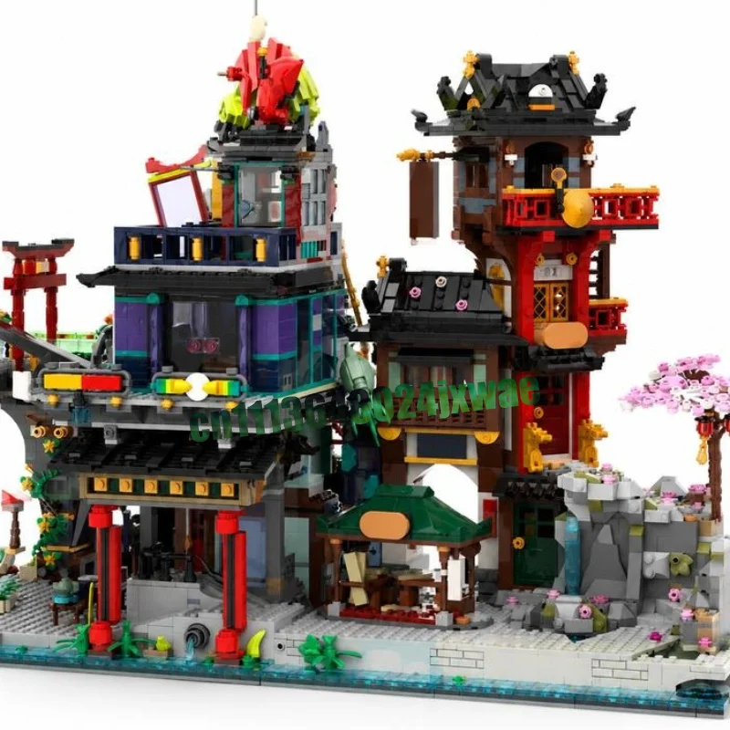 Фото Набор для сборки MOC-модели «Старый город Ниндзяго» из 6266 деталей, архитектурный конструктор-головоломка, развивающая игрушка для самостоятельной сборки, коллекционная модель для демонстрации №3