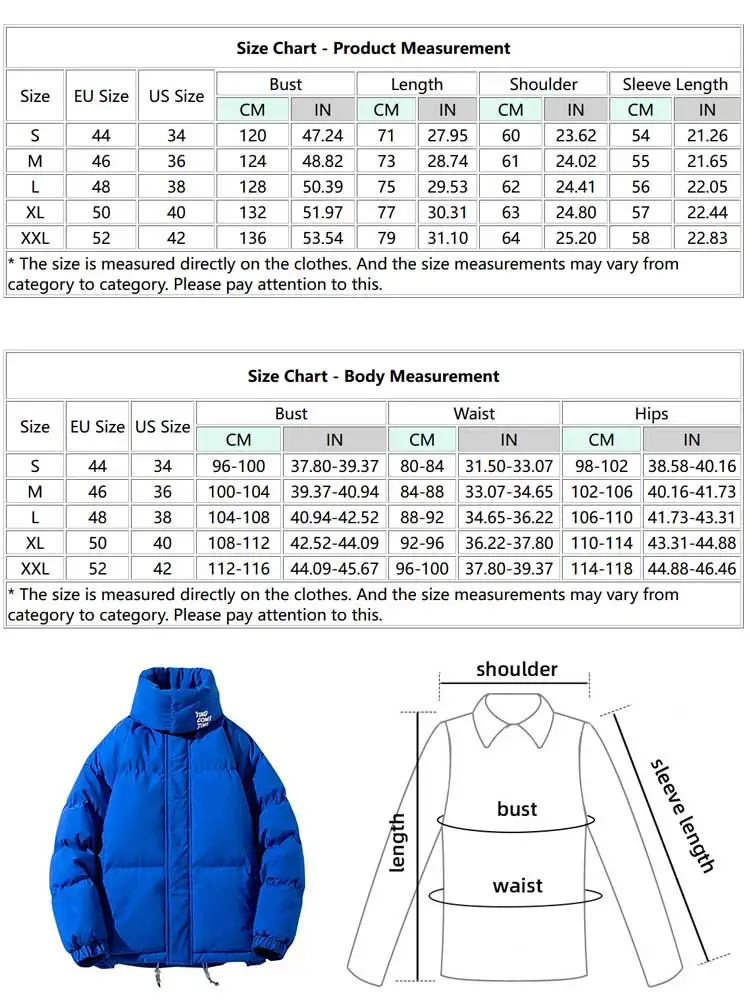 ZAFUL Men's Jacket Letter Printed Thicken Puffer Parkas Detachable Collar Padded Unisex Warm Jacket Mock Neck Fall Winter Coats