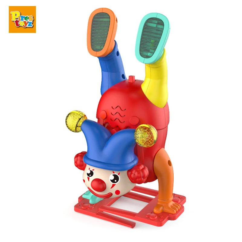 

Funny Handstand Clown Toy Crazy Circus Colorful Cartoon Electric Dancing Doll Action Figures Toys For Kids Halloween Xmas Gift